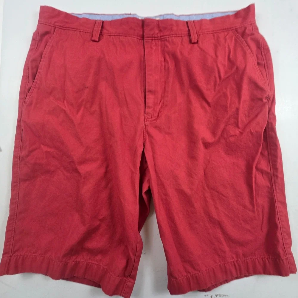 J.Crew Chino Shorts Mens 35 Red Classic Fit Preppy Style Cotton Summer Fashion